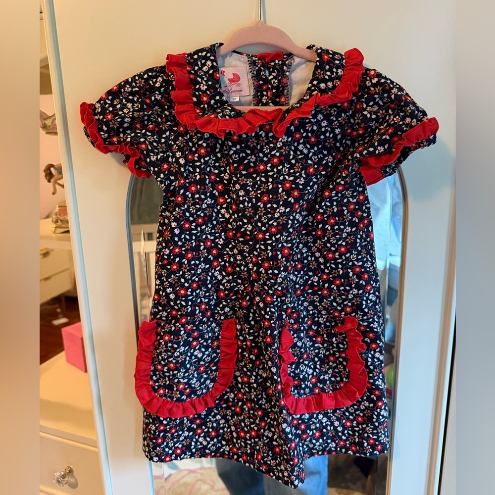Floral Dress with Red Accents